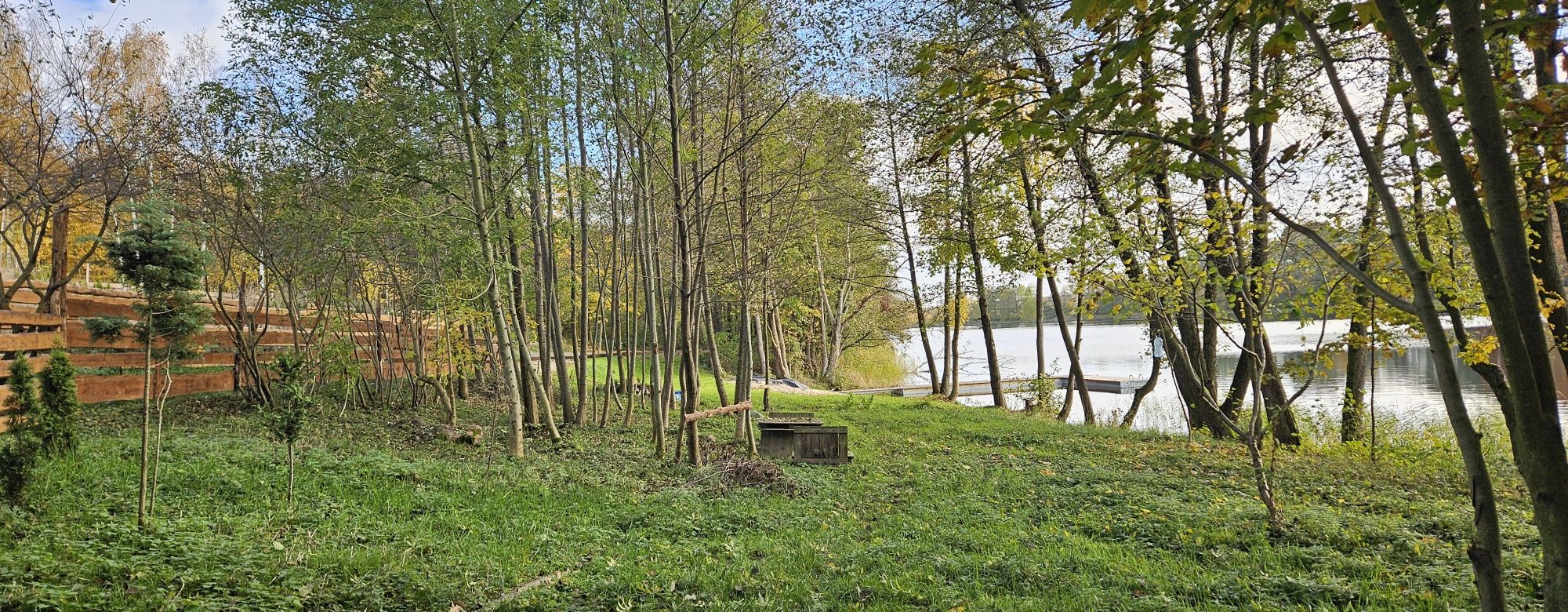 Piękna działka nad jeziorem. Otoczona lasem.