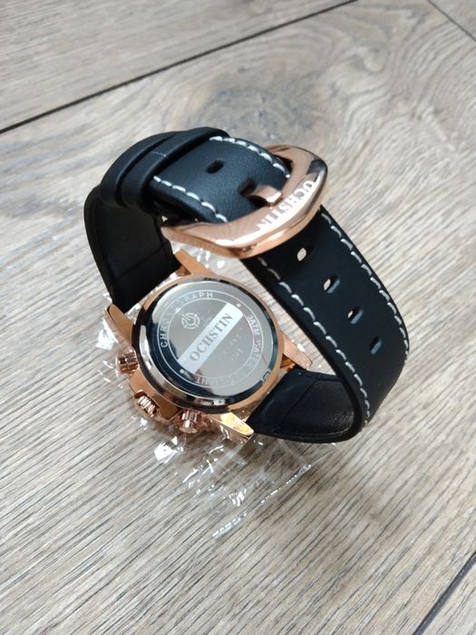Zegarek męski Ochstin złoty czarny różowe złoto chronograf stoper styl