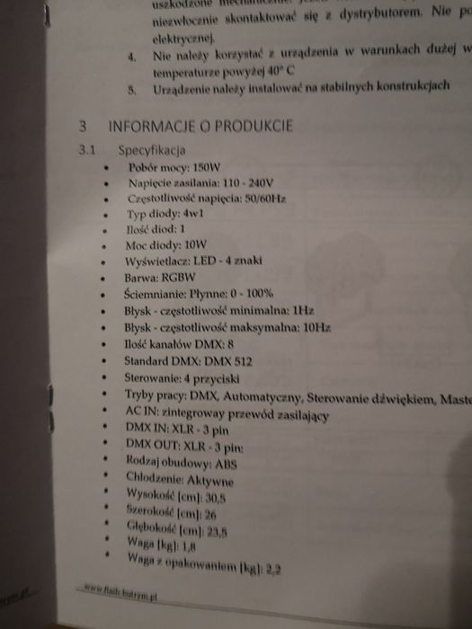 Par 64 Classic RGBW Nowe leżaki magazynowe