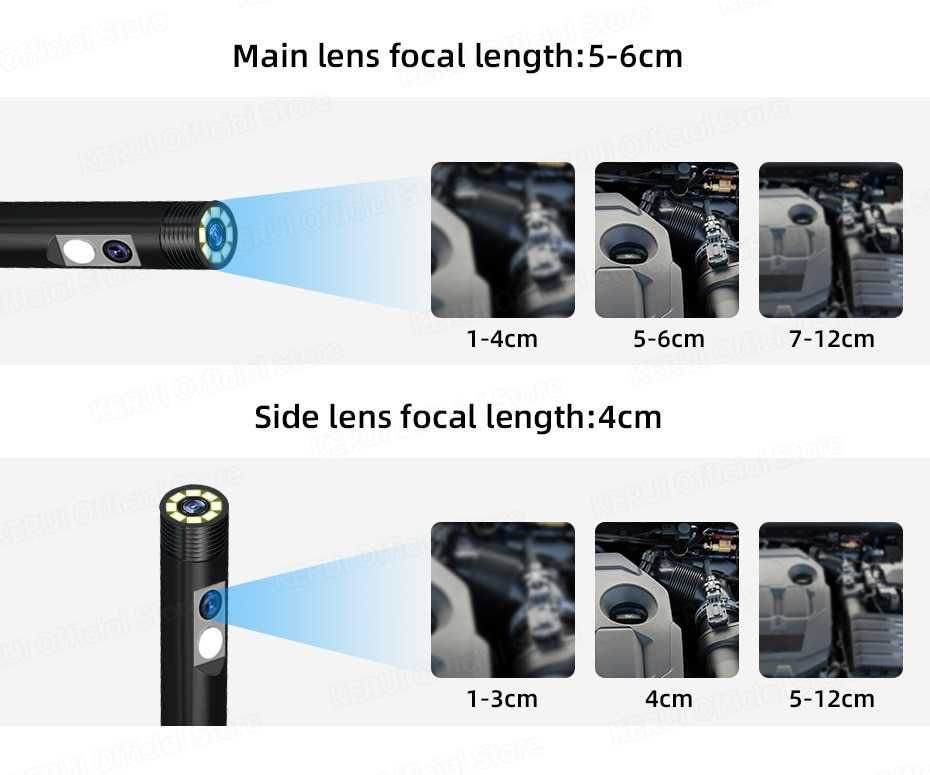 Kamera Endoskopowa Inspekcyjna 2 kamery 8,5mm 3 metrów 1080 HD