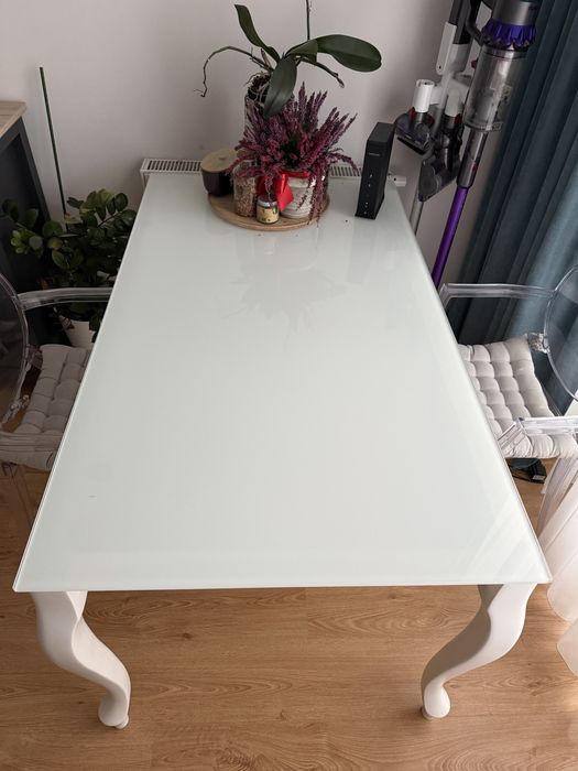 Stół szklany drewniany 90x140