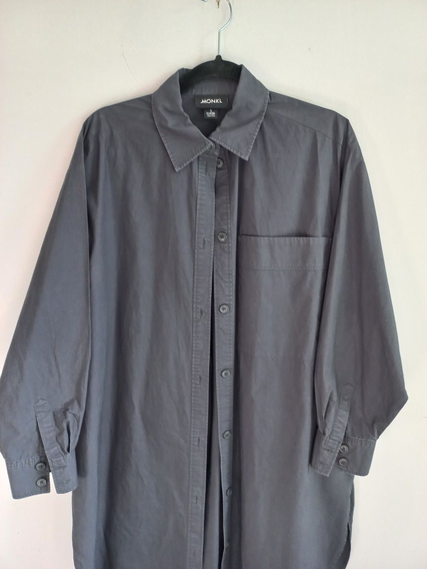 Monki koszula oversize sukienka koszulowa midi M L XL uniwersalny