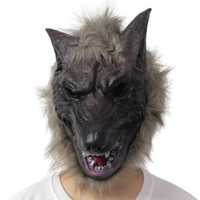 Латексная карнавальная маска волк , оборотень аниматор косплей