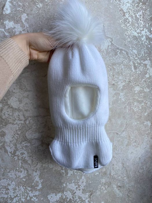 Шапка шолом, з помпоном, зима-осінь 48-50 р