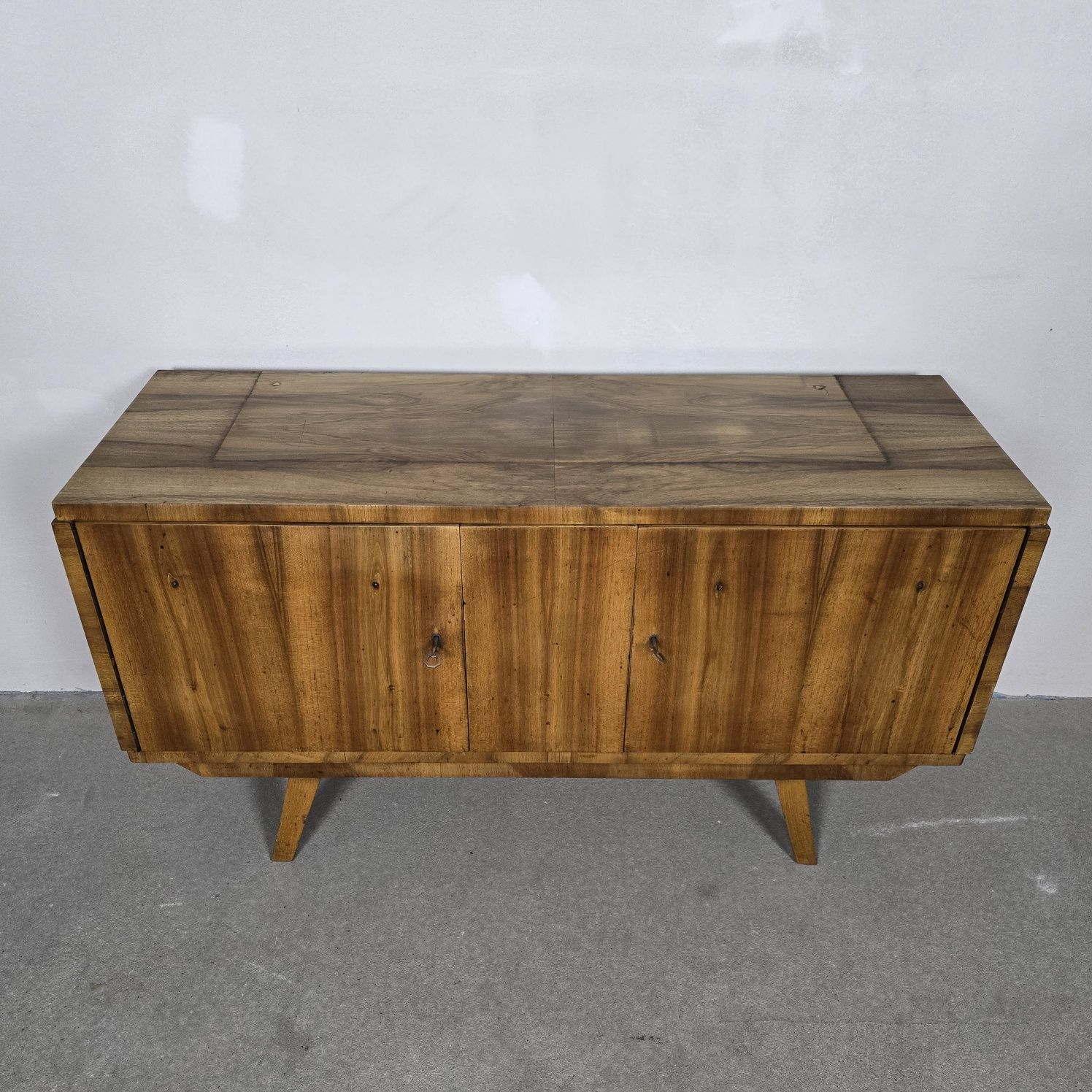 Komoda szafka pod tv PRL retro vintage loft drewniana fornirowana