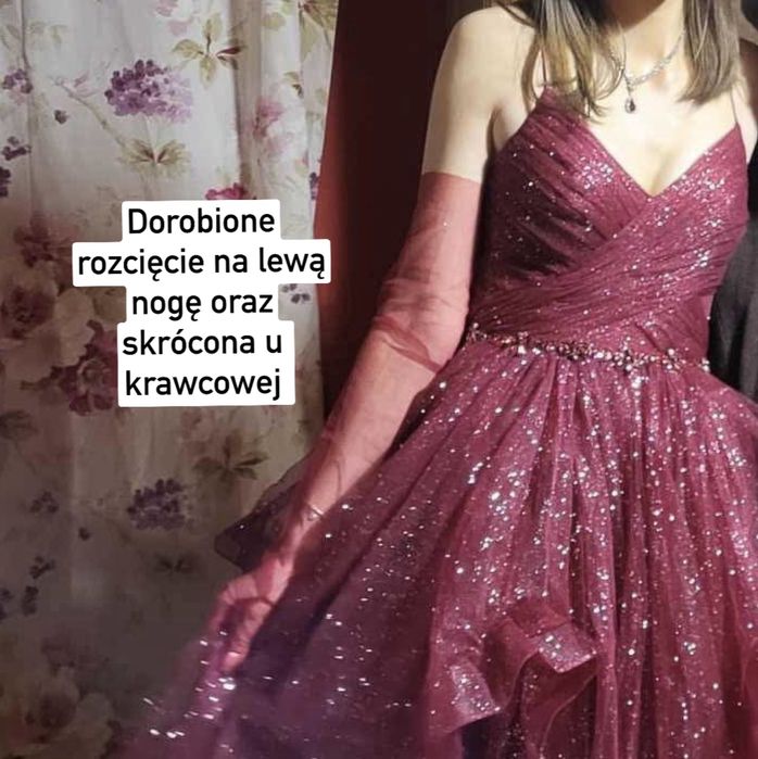 suknia sukienka dress on now na studniówkę balowa czerwona bordowa