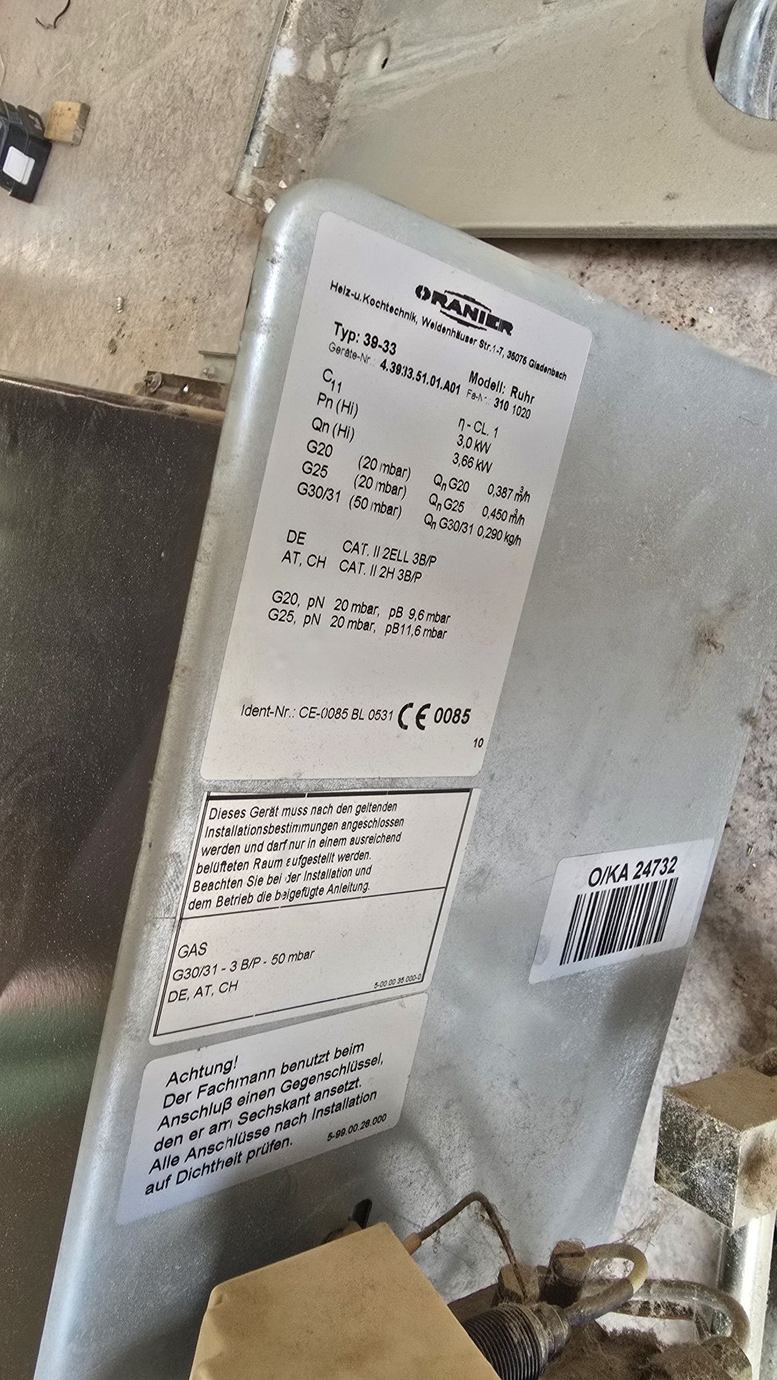 Piecyk gazowy Junkers 3,6 kW, G20/G30 lub LPG domek działka warsztat