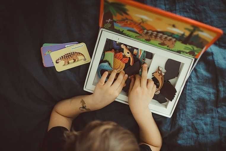DINOZAURY układanka magnetyczna puzzle Magnetibook Janod
