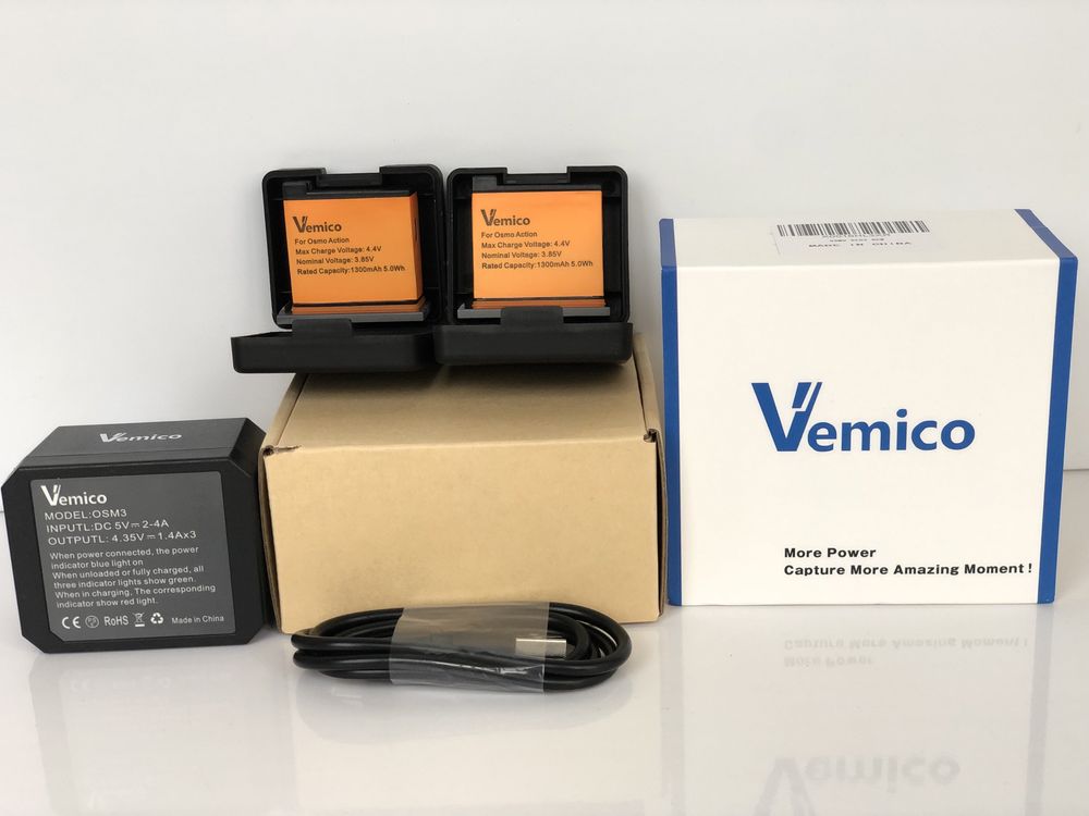 Комплект зарядного пристою Батарея Vemico для екшн камер OSMO OSM3