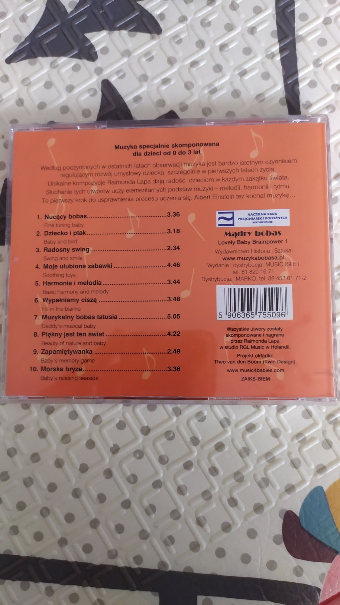 Muzyka dla niemowląt płyta CD Mądry bobas Raimond Lap