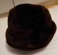 Stara czapka kapelusz futrzany futro radziecka vintage PRL brąz 56cm