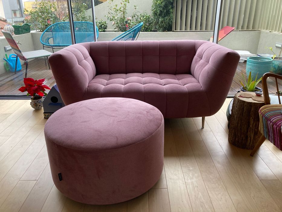 Sofá bombazina cor-de-rosa Antarte