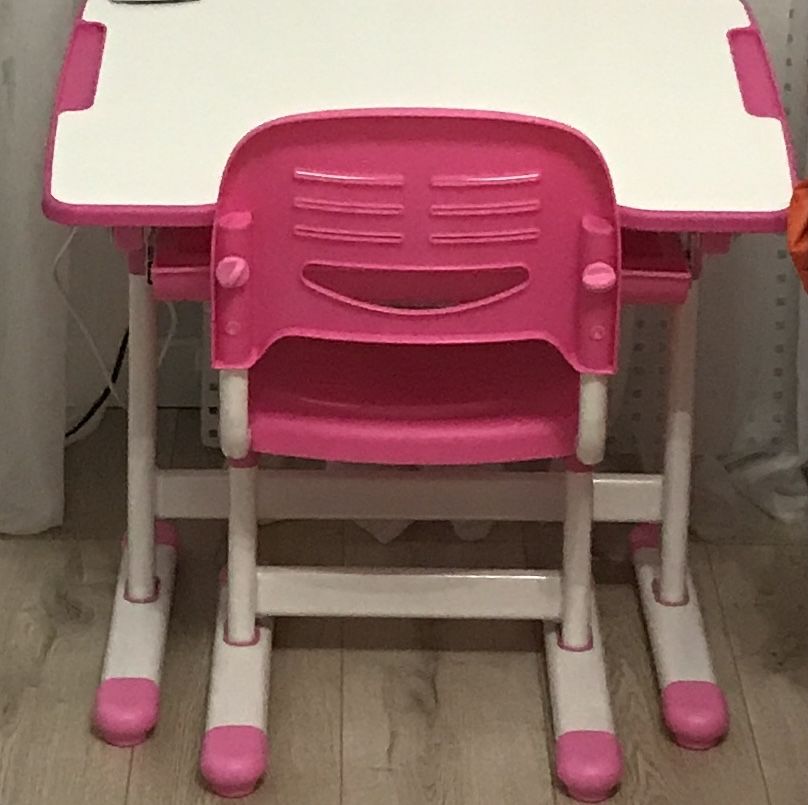 Парта fundesk рожева зростаюча парта растущая парта стул