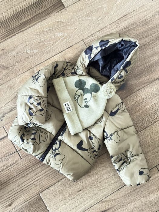 Куртка дитяча зелена Міккі 92 + шапка Міккі 86/92 комплект