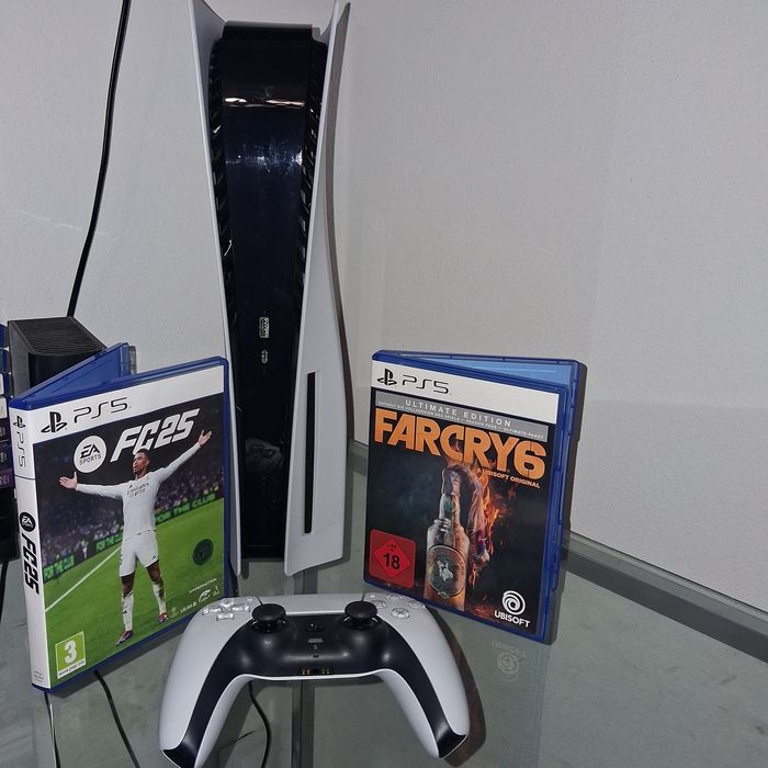 Ps5 com comando e 2 jogos + garantia