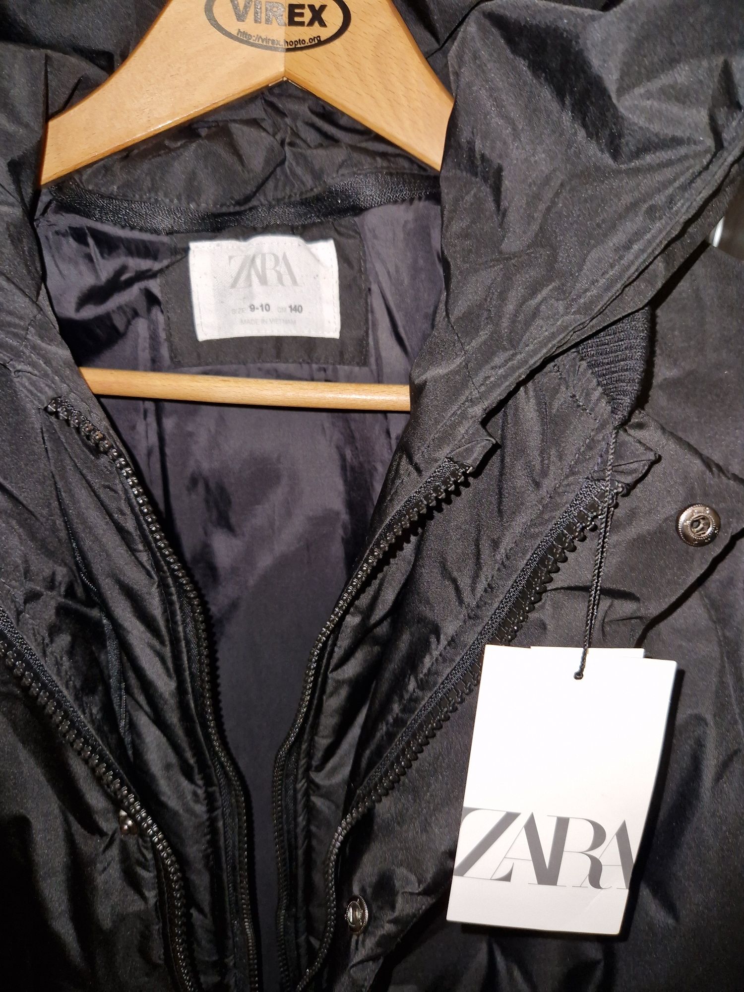Пуховик подовжена куртка Zara 140
