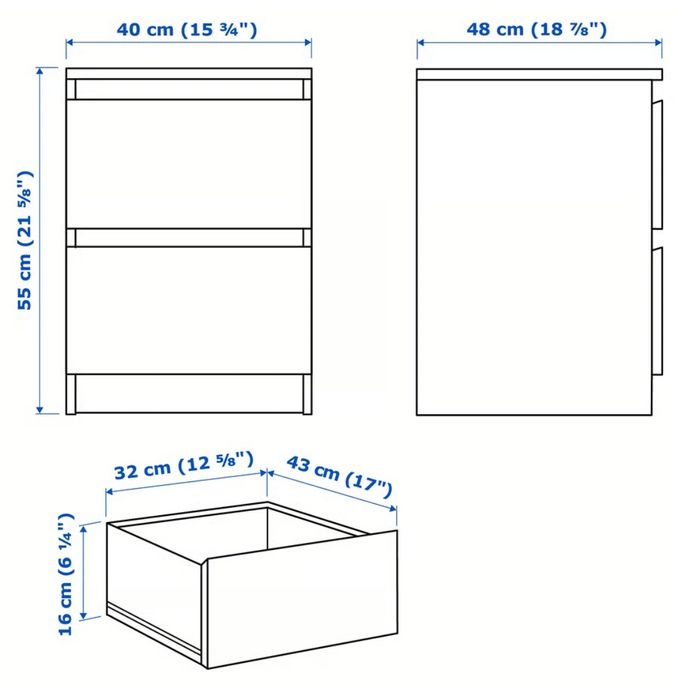 2 mesas de cabeceira ikea