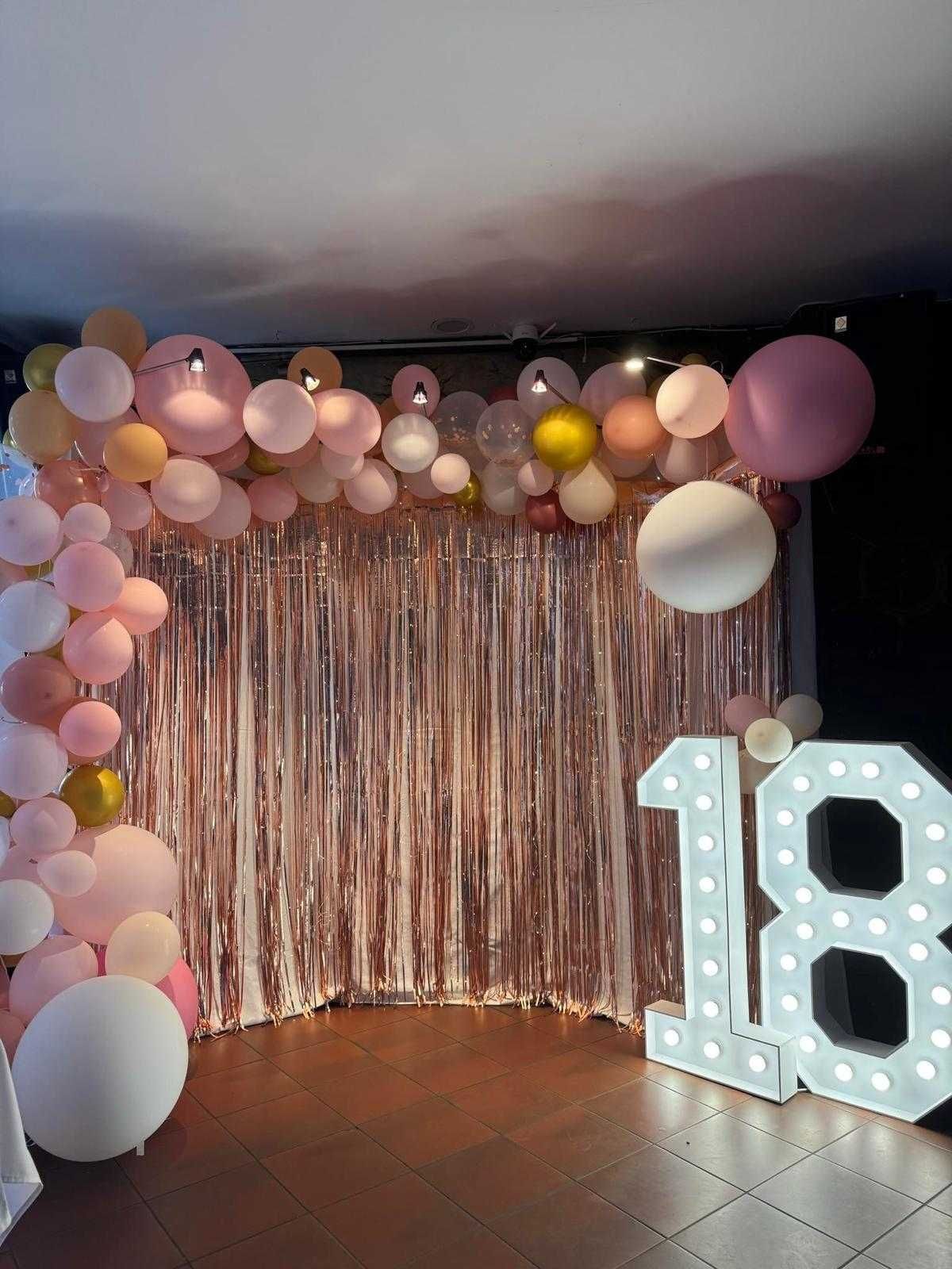PARTY BOX - Podświetlane Cyfry Led + Ścianka 3m x 2.2m