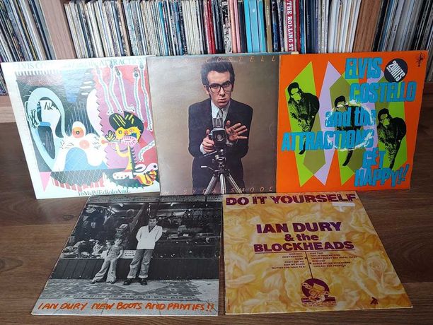 Elvis Costello, Ian Dury , 5x płyty winylowe.