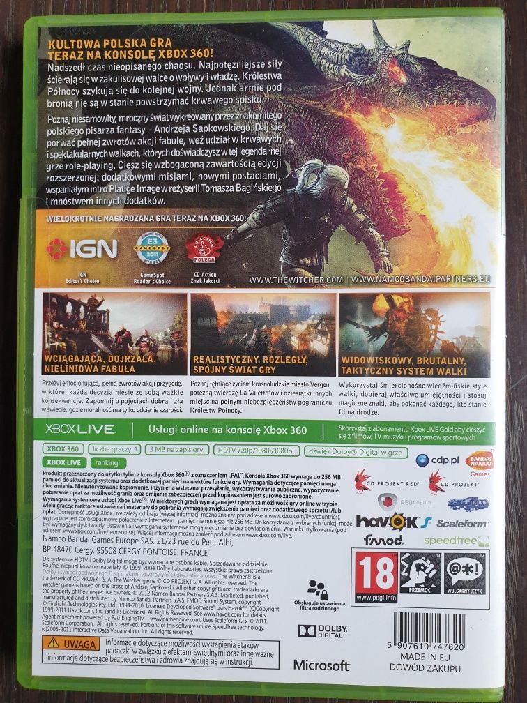 Gra Wiedźmin 2 Xbox 360