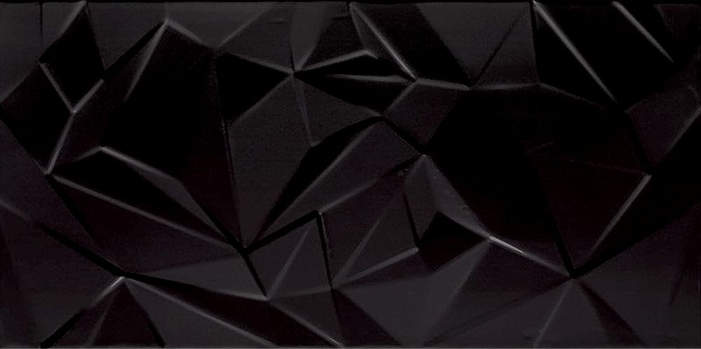 Glazura Synergy Nero 30 X 60 Struktura Czarne Płytki Błyszczące