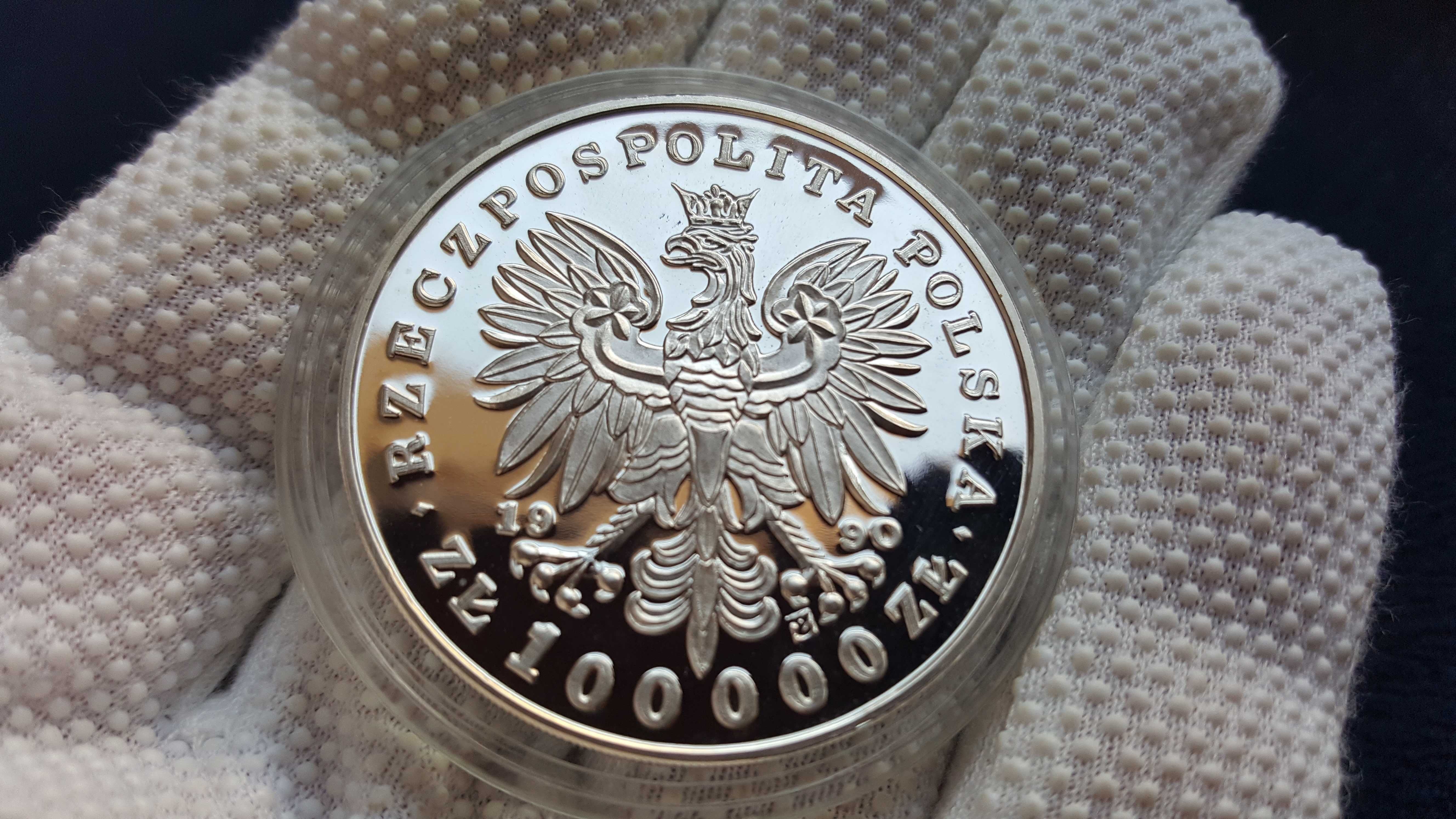 100 000 Złotych 1990  Kościuszko Tryptyk Srebro