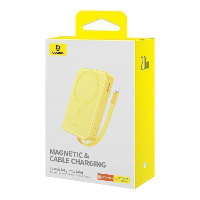 Powerbank Baseus MagSafe 10000mAh 20W z kablem Lightning + kabel USB-C