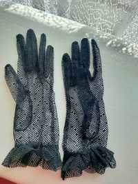Czarne rękawiczki z siateczki