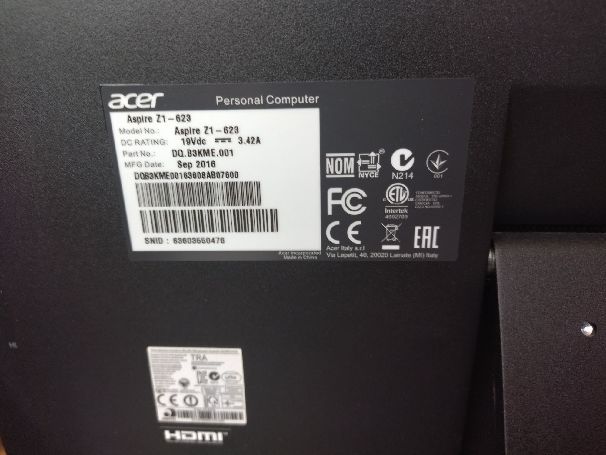 Моноблок Acer Aspire Z1-623