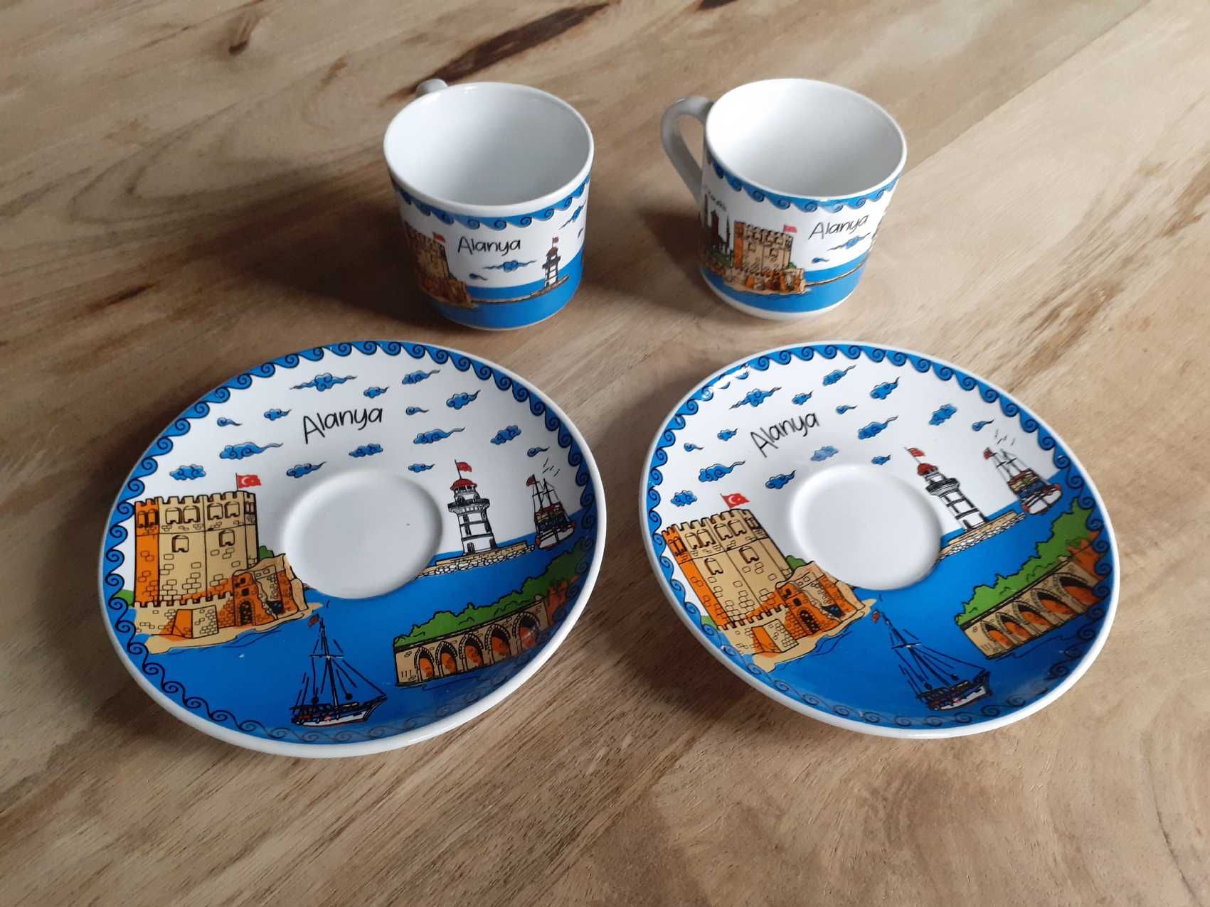 2 filiżanki z podstawkami - zestaw do kawy tureckiej