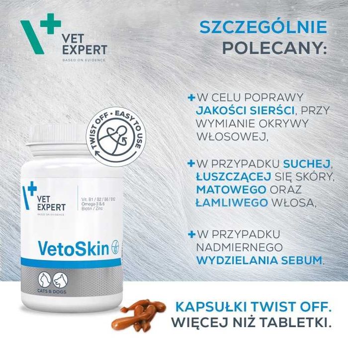 Vet expert VetoSkin TwistOff na Skórę dla psa 60 kapsułek