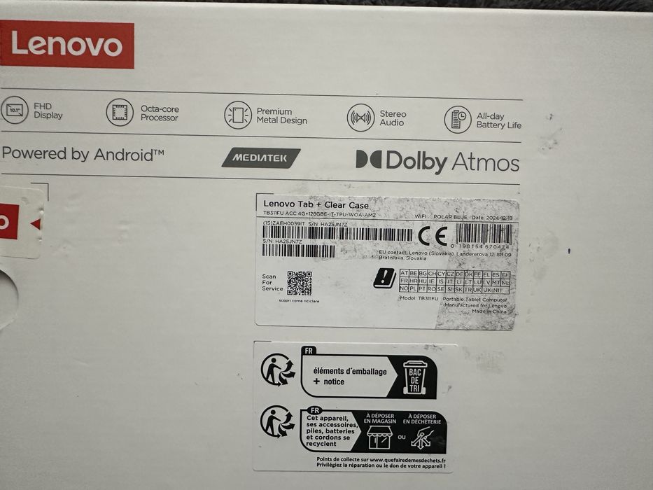 Lenovo Tab + clear case планшет TB311FU 4/128 gb Polar Blue