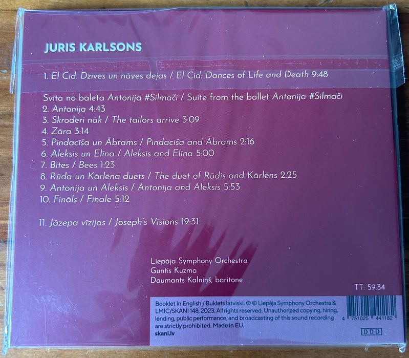 CD Juris Karlsons: Dances of Life and Death