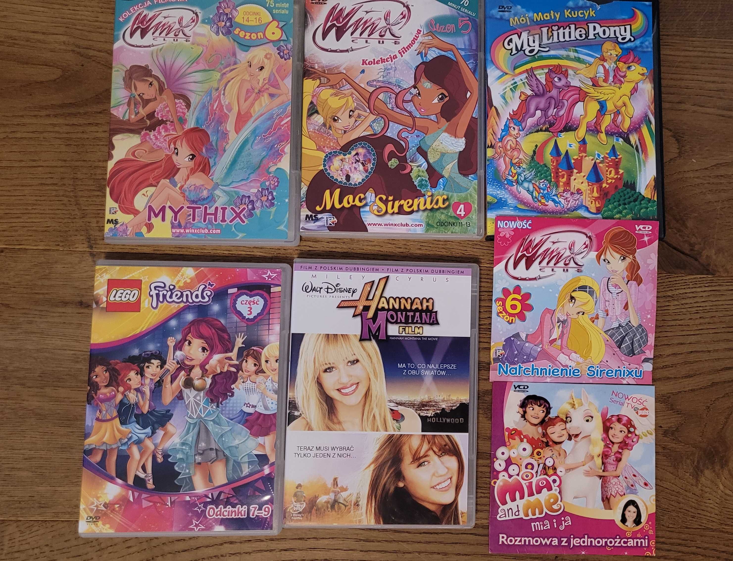 Zestaw płyt 10 szt.: Bajki Winx + Hannah montana + Lego Friend dvd/ cd