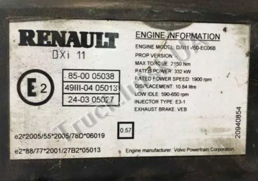 Двигун мотор двигатель Renault Рено Premium Преміум DXI 11 450 Euro5