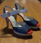 Buty skórzane letnie na obcasie Korda 39