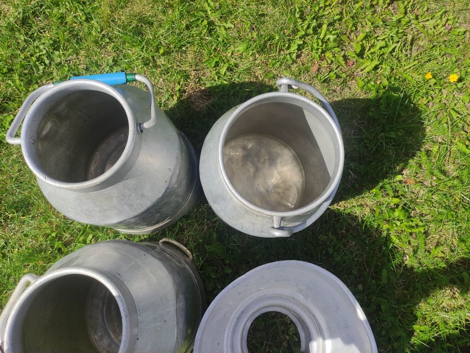 Aluminiowe Kany do mleka z sitkami