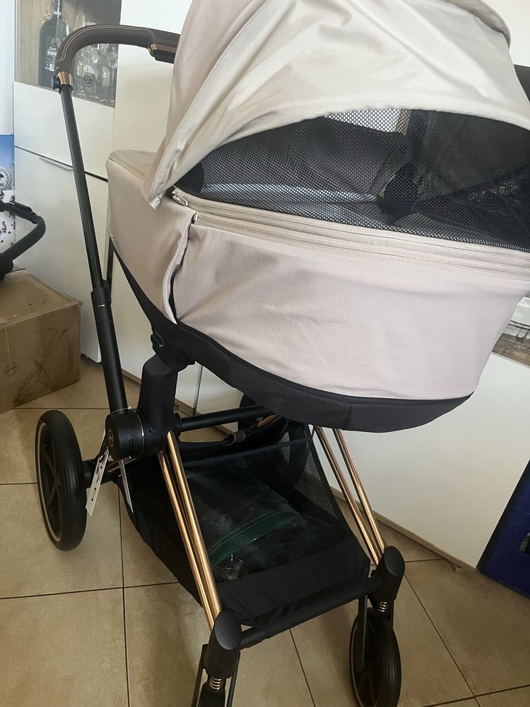 Wózek głęboki cybex priam 4.0 rose gold cozy beige