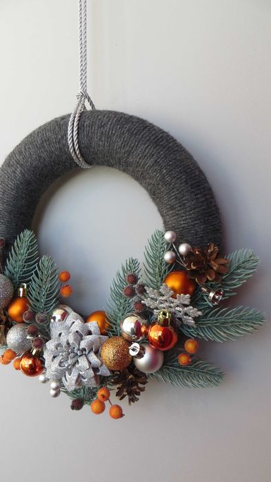 Різдвяний вінок/віночок. Новорічний декор. Голуба ялинка.