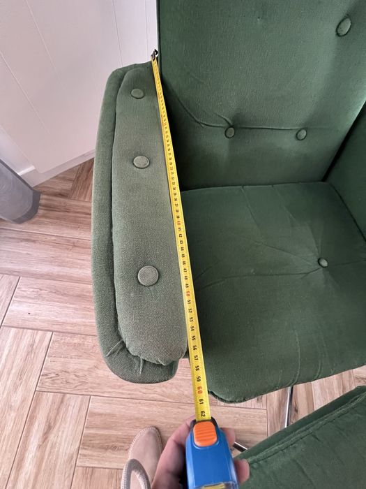 Fotel z podnozkiem duński mid century wysoki tapicerka obrotowy