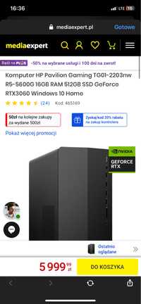 Komputer HP Pavilion Gaming TG01-2203nw R5-5600G 16GB RAM