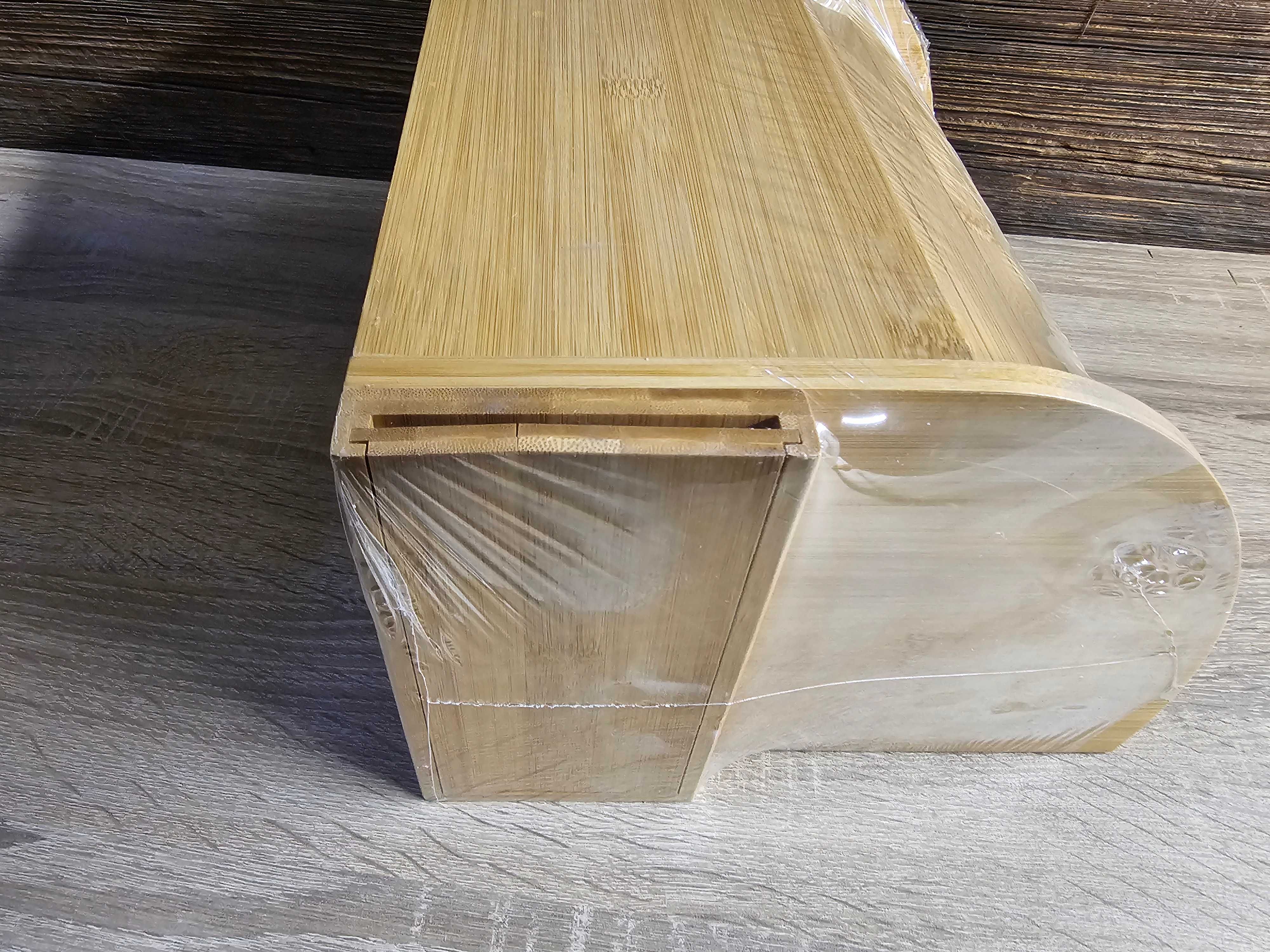 Chlebak bambusowy Vylure 32 x 25 x 18 cm ze stojakiem na nóż NOWY
