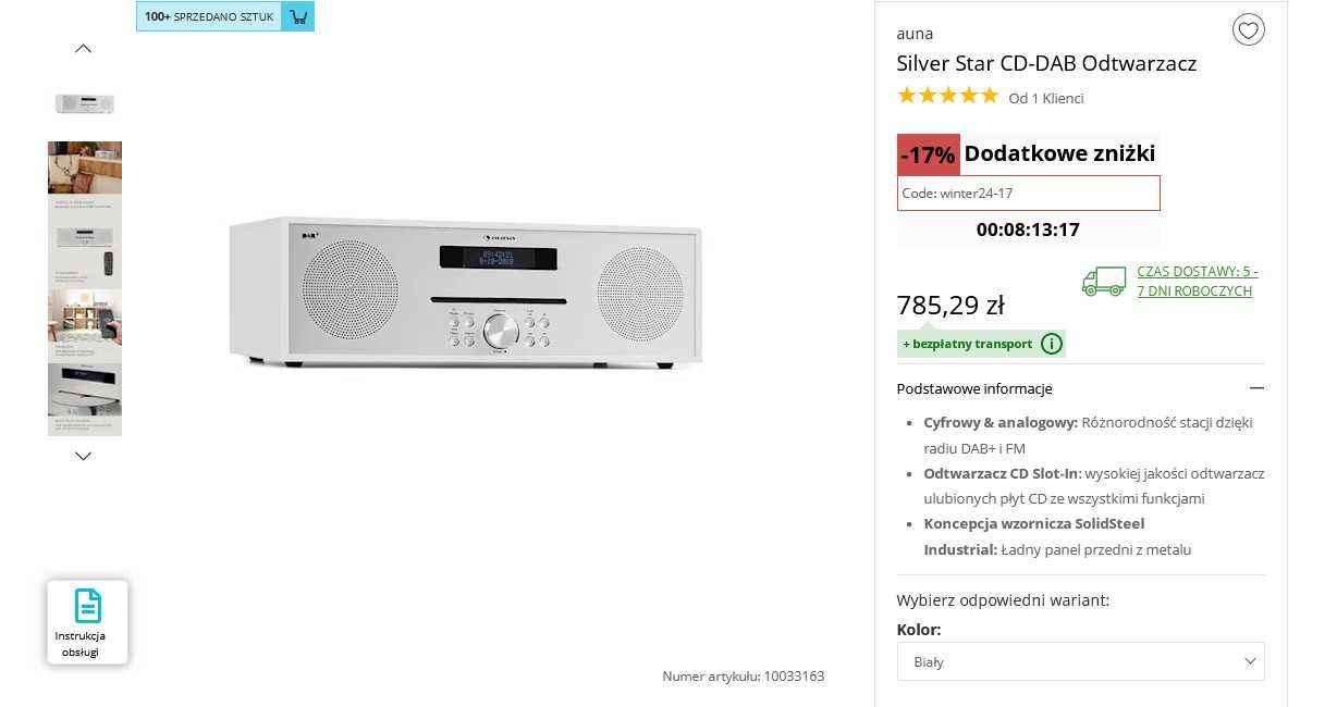 Piękne Silver Star Radio Cd/ Fm dab+ Bluetooth USB