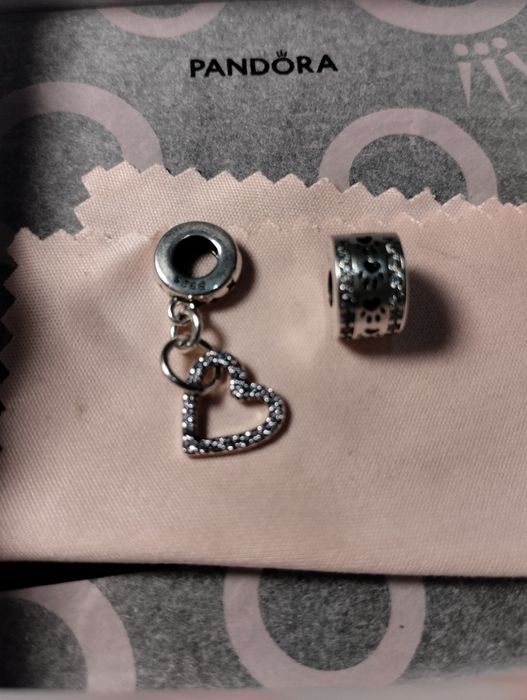 Contas charms com brilhantes para pulseira Pandora Prata 925