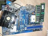 Płyta główna z starego komputera ram 512mb DDR 1 karta GeForce FX5500