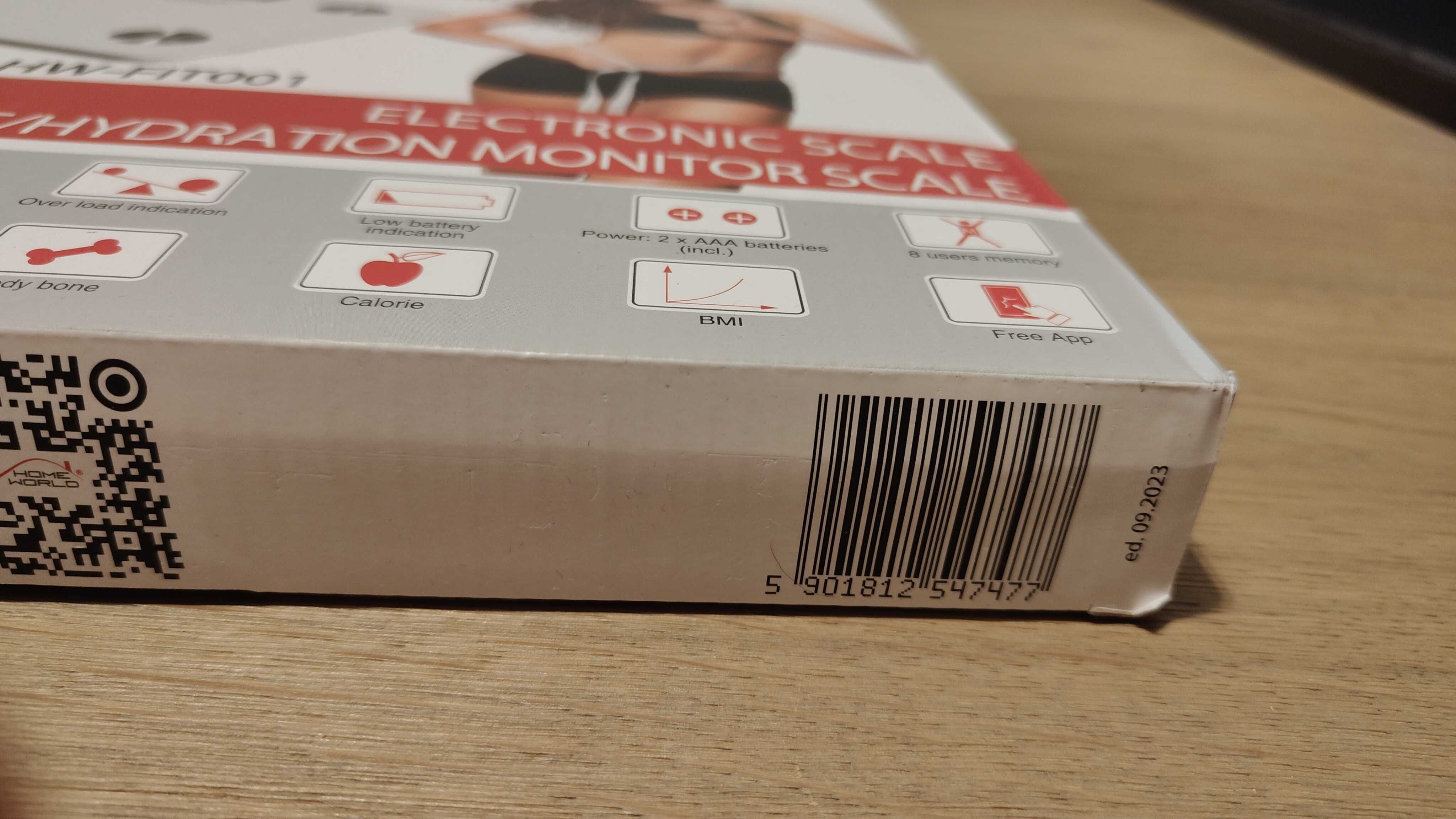 Biała waga łazienkowa analityczna HW-FIT001 z Bluetooth