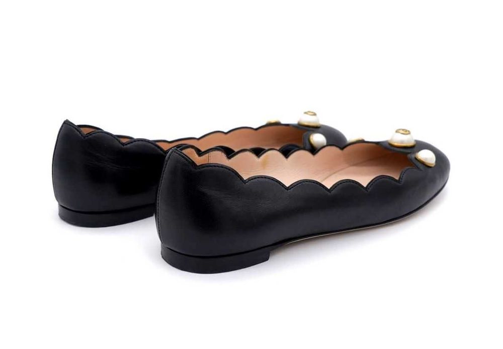 Gucci skórzane baletki czółenka z perłami skóra baleriny  36,5 unikat