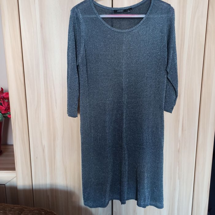 Sukienka srebrna świąteczna karnawałowa 44 46 48