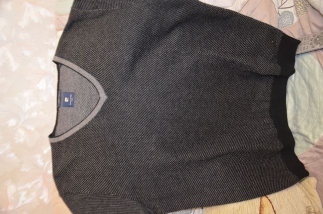 Пуловер Pierre Cardin Paris, темно-серый, с V- образным воротником