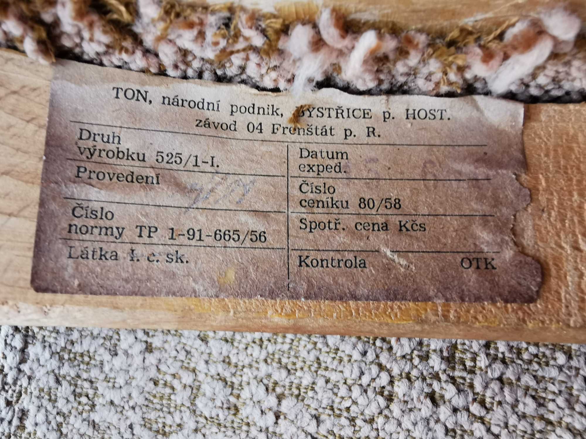 Stół ÚLUV+ 4x krzesło TON (Thonet), Czechosłowacja '60 Design, Prl